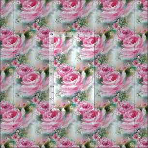 Vintages inspiriertes rosa Rosen-Gewebe Stoff