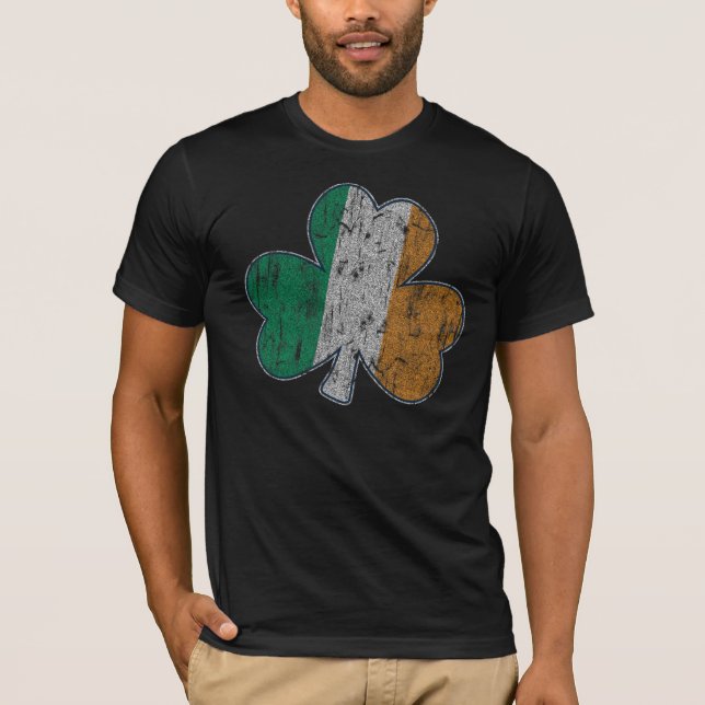 Vintages irisches Flaggen-Kleeblatt T-Shirt (Vorderseite)