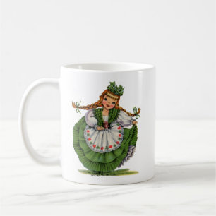 Vintages irisches Girl Traditionelles Kleid Kaffeetasse