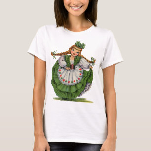 Vintages irisches Girl Traditionelles Kleid T-Shirt