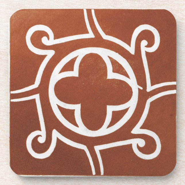 Vintages irisches keltisches Kunstdesign Rot Untersetzer (Vorderseite)