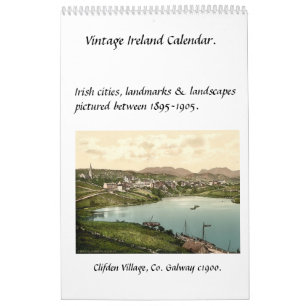 Vintages Irland, antiker irischer Bildkalender Kalender