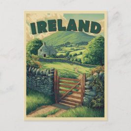 Vintages Irland Landschaft Postkarte