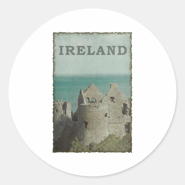 Vintages Irland Runder Aufkleber (Vorderseite)