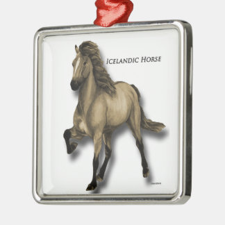 Vintages isländisches Pferd Ornament Aus Metall