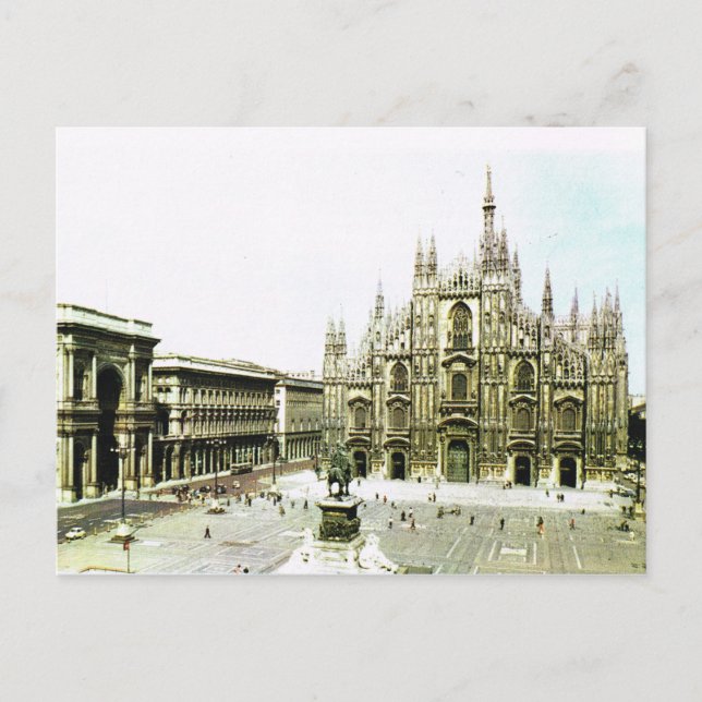 Vintages Italien, Mailänder Kathedrale Postkarte (Vorderseite)