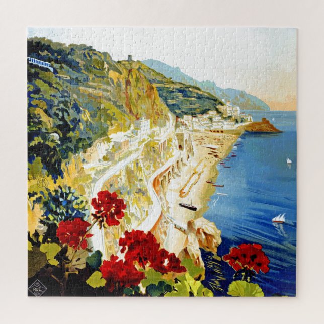 Vintages Italien Reiseroute Illustration Art (Vertikal)