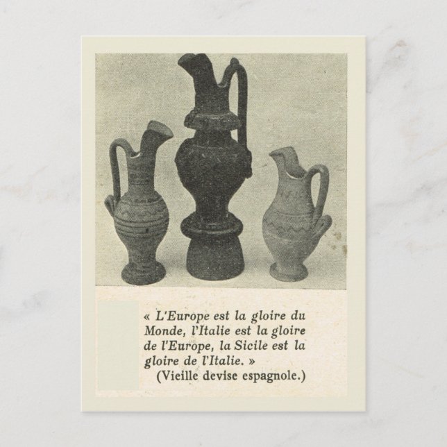 Vintages Italien, Sizilien, traditionelle Töpferei Postkarte (Vorderseite)