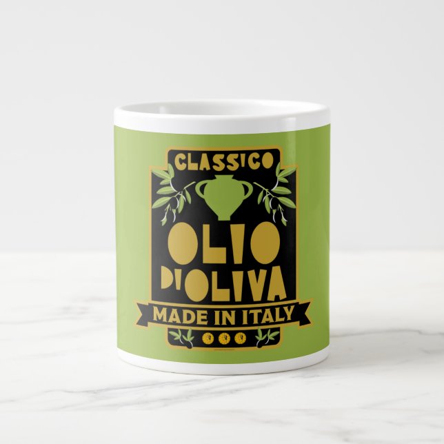 Vintages italienisches Olivenöl Jumbo-Tasse (Vorderseite)