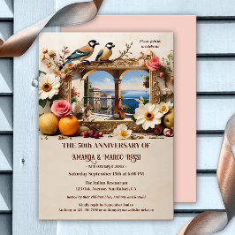 Vintages italienisches Party zum Jahrestag Einladung