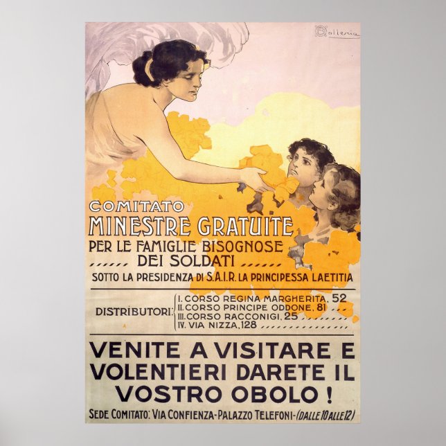 Vintages italienisches Poster von 1917 (Vorne)