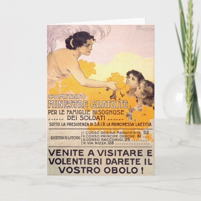 Vintages italienisches Poster von 1917 Karte (Vorderseite)