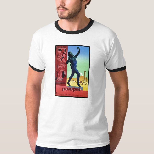 Vintages italienisches Reiseplakat Pompejis T-Shirt (Vorderseite)