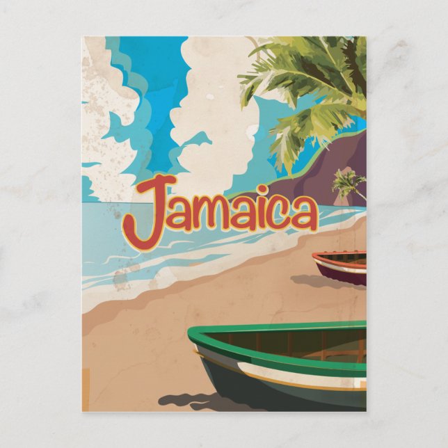 Vintages Jamacia Travel Poster Postkarte (Vorderseite)