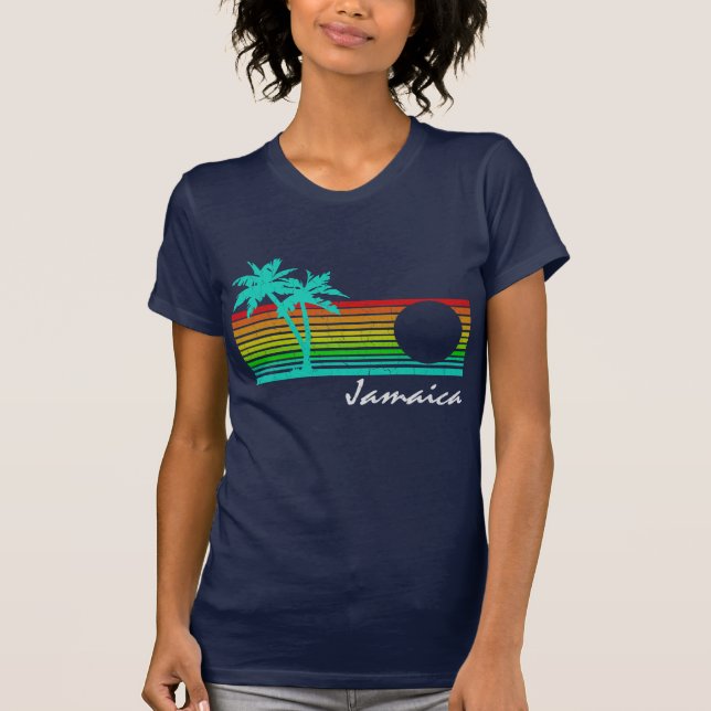 Vintages Jamaika - beunruhigter Entwurf T-Shirt (Vorderseite)