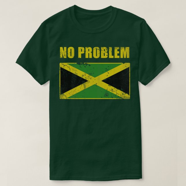 Vintages Jamaika-kein Problem Jamaikanische Flagge T-Shirt (Design vorne)