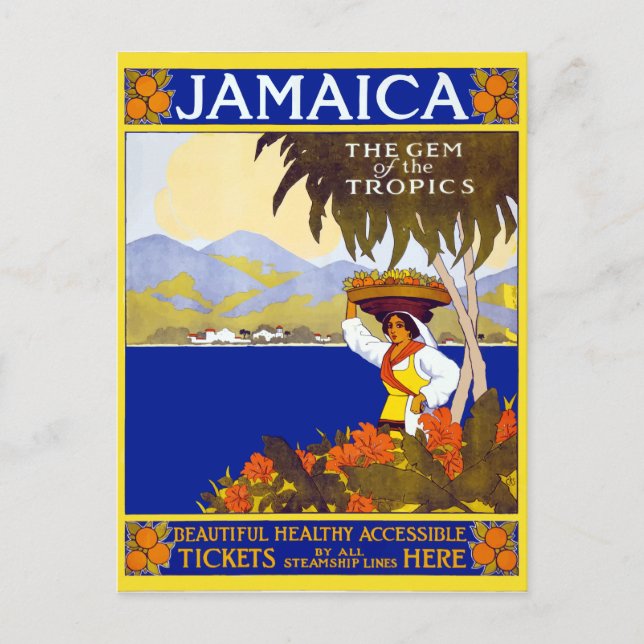 Vintages Jamaika-Spiel der Tropenreise Postkarte (Vorderseite)