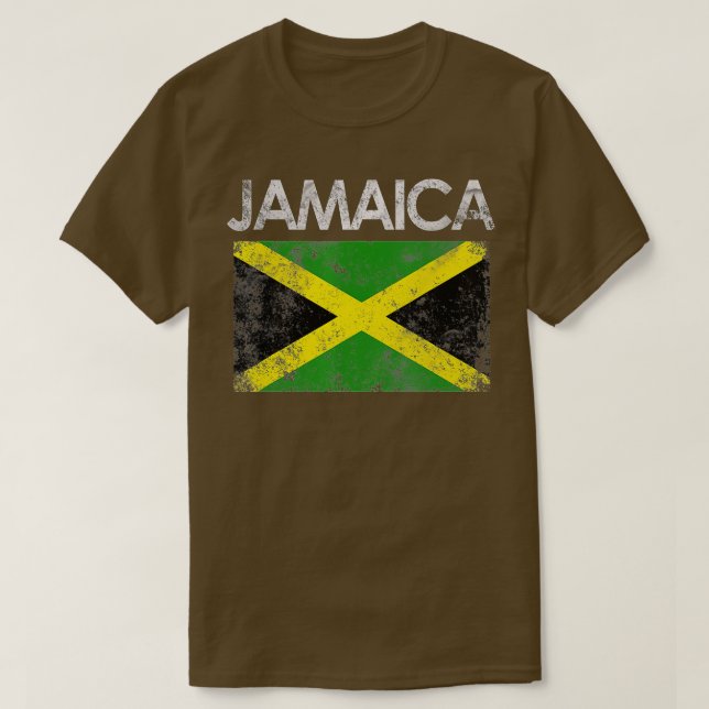 Vintages jamaikanisches Flaggengeschenk T-Shirt (Design vorne)