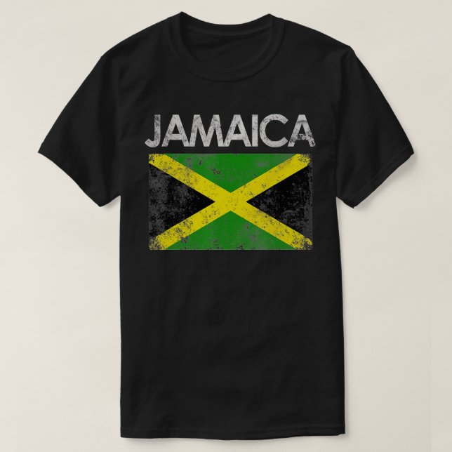 Vintages jamaikanisches Flaggengeschenk T-Shirt (Design vorne)