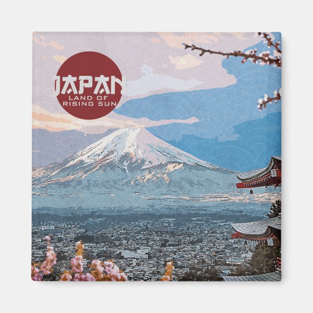 Vintages Japan Fuji Reise Magnet (Vorne)