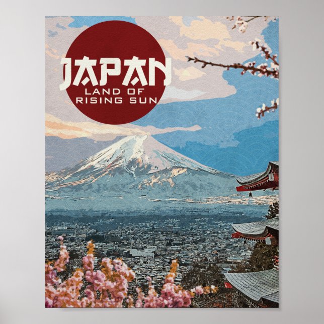 Vintages Japan Fuji Reiseplakat Poster (Vorne)