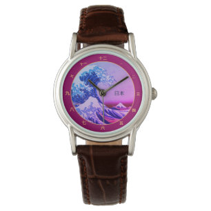 Vintages Japan, große Welle vor Kanagawa Kanji be Armbanduhr