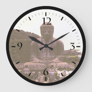 Vintages Japan Kamakura Buddha Touristen Postc Große Wanduhr
