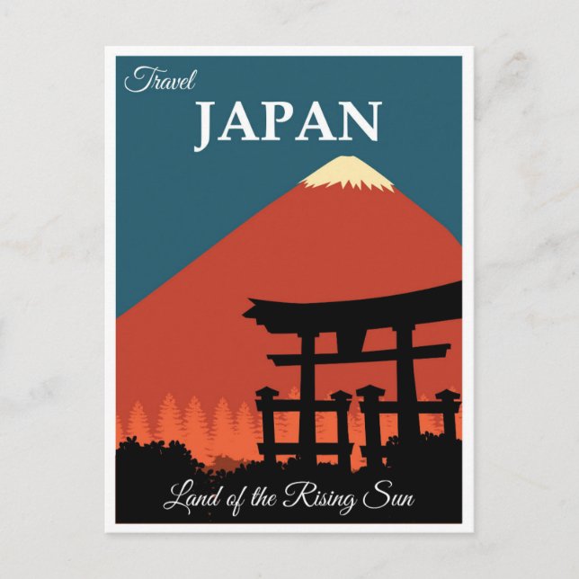 Vintages Japan Mount Fuji Reisen Postkarte (Vorderseite)
