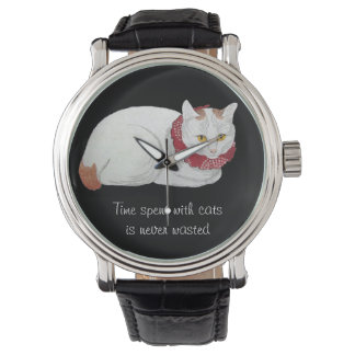Vintages japanisches Chat Art Zitat ansehen Armbanduhr