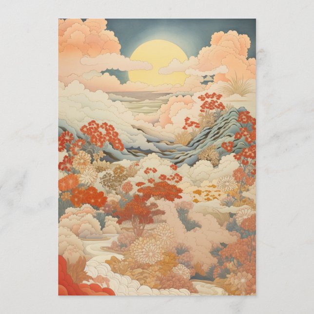 Vintages japanisches Hochzeitsmenü Menükarte (Rückseite)