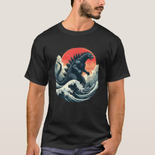 Vintages japanisches Kaiju-Monster The Great Wave T-Shirt