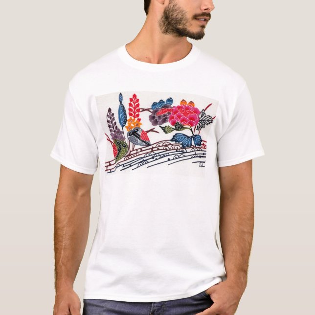 Vintages japanisches KIMONO-Muster T-Shirt (Vorderseite)