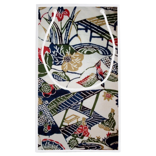 Vintages japanisches Kimono Textile (Bingata) Kleine Geschenktüte (Rückseite)