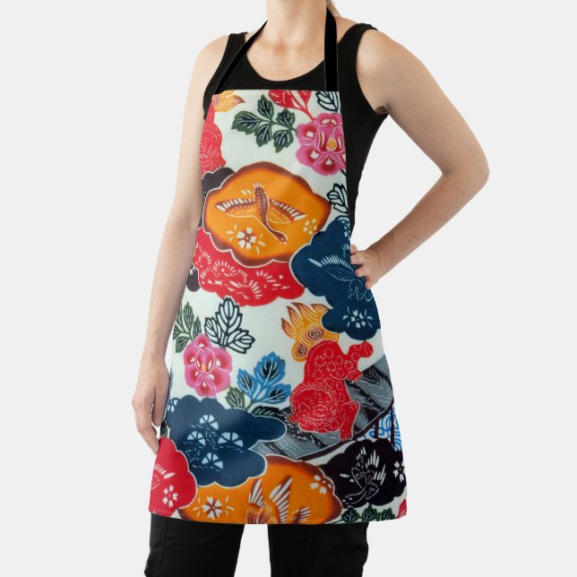 Vintages japanisches Kimono Textile (Bingata) Schürze (InSitu)