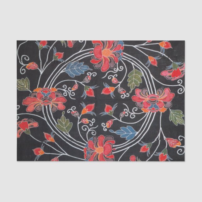 Vintages japanisches Kimono Textile (Bingata) Seidenpapier (Vorderseite)