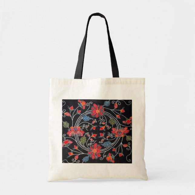 Vintages japanisches Kimono Textile (Bingata) Tragetasche (Vorne)