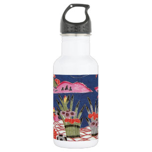 Vintages japanisches Kimono Textile (Bingata) Trinkflasche