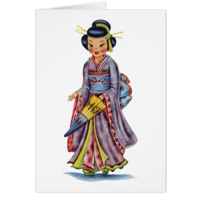 Vintages japanisches Mädchen in Kimono (Vorne)