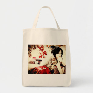 Vintages japanisches Mädchen Tragetasche