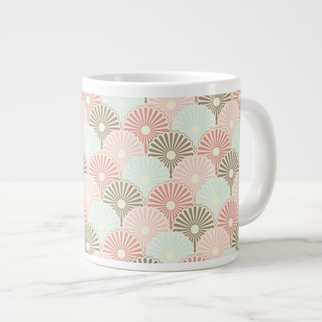 Vintages japanisches Muster Jumbo-Tasse (Vorderseite Rechts)