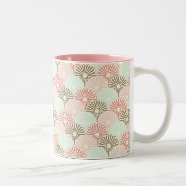 Vintages japanisches Muster Zweifarbige Tasse (Rechts)