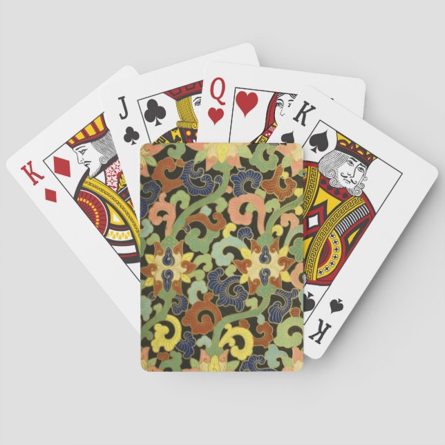 Vintages japanisches Papier Spielkarten (Rückseite)