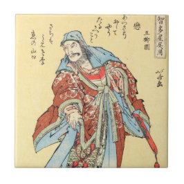 Vintages japanisches Samurai-Sketto Hokusai art Fliese