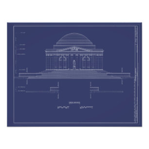 Vintages Jefferson Monument Blueprints-Poster Fotodruck