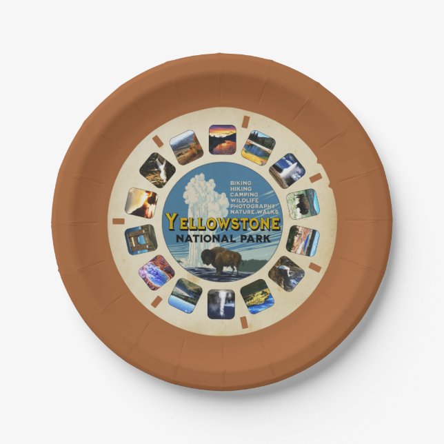 VINTAGES JELLOWSTONE NATIONAL PARK RETRO PARTY PAPPTELLER (Vorderseite)