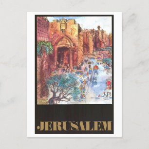 Vintages Jerusalem Reiseplakat Postkarte