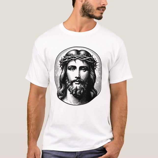Vintages Jesus-Gesicht T-Shirt (Vorderseite)