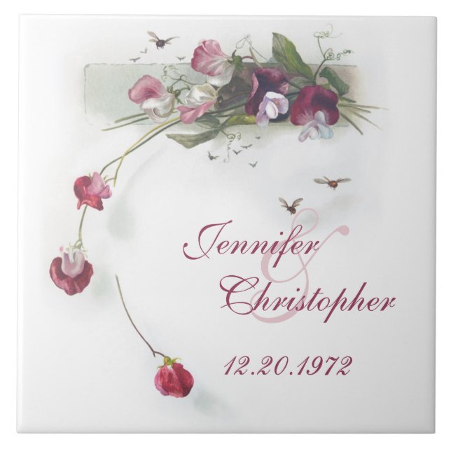Vintages Jubiläum von Erbsen Fliese (Vorderseite)