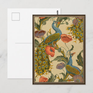 Vintages Jugendstil 1896 Das Pfauenmuster Postkarte
