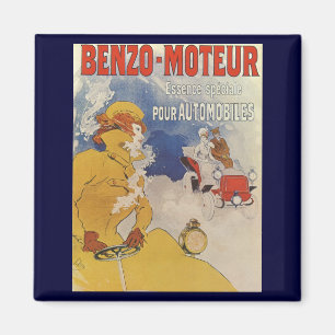 Vintages Jugendstil, Benzo Moteur von Jules Cheret Magnet
